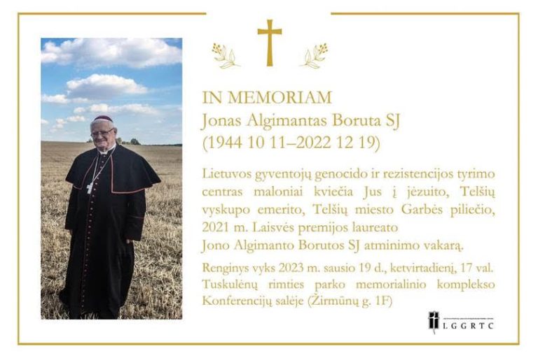 Laisvės premijos laureato  Jono Algimanto Borutos SJ (1944–2022) atminimo vakaras